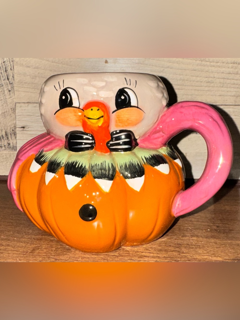 🥰 Johanna Parker Turkey 🦃 Mug Ceramic Halloween Thanksgiving Harvest 🆕